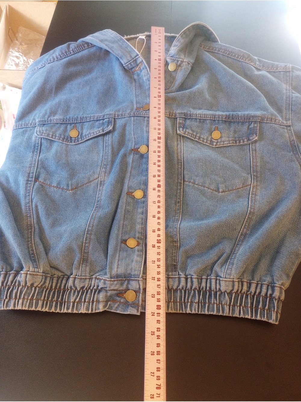Women's Light Blue Hooded Denim Jacket - Picture 5 of 9